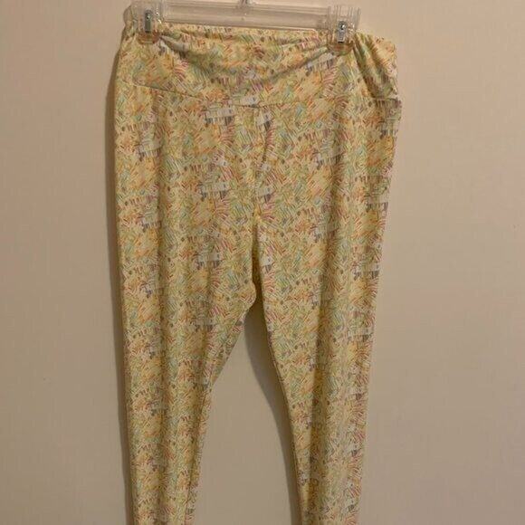 LulaRoe Tall & Curvy Leggings Pastel Geometric Full Length Large Tall - Picture 2 of 7